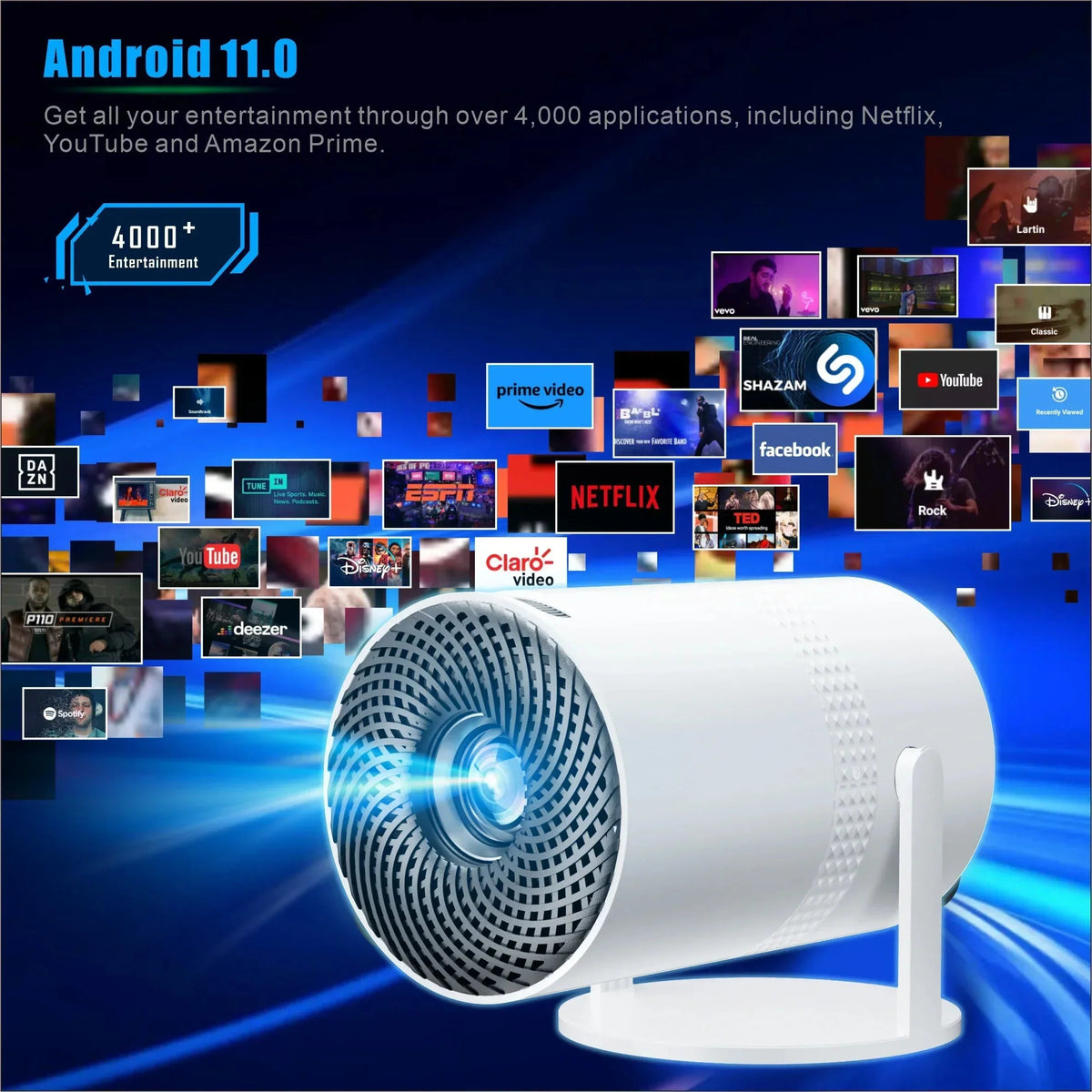 Salange P300 smart mini projector – product view 4
