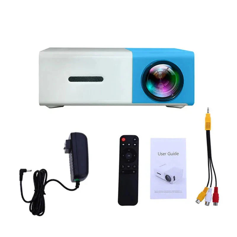 YG300 Pro portable mini projector in blue