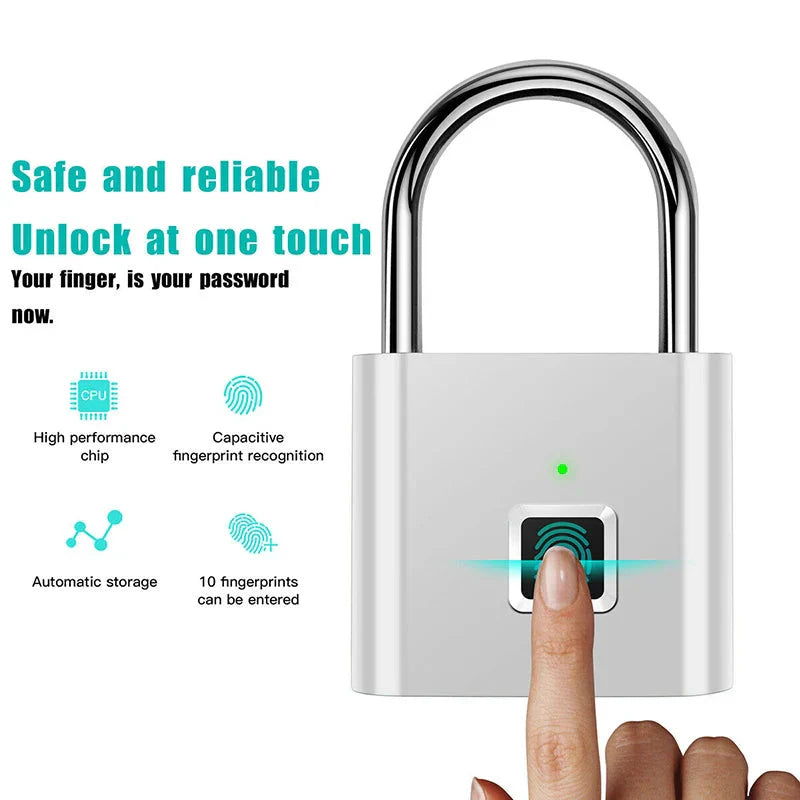 Smart fingerprint padlock – product view 3