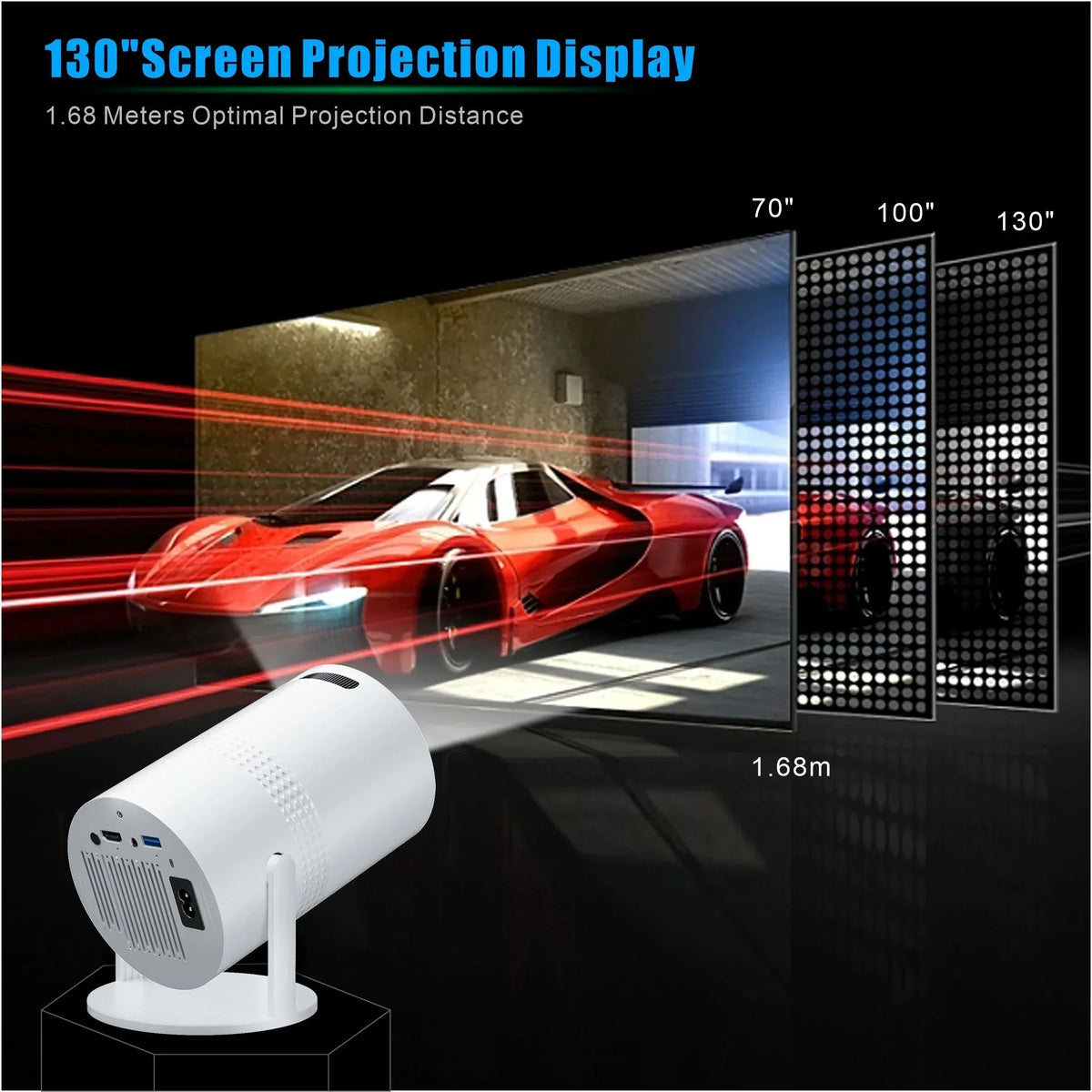 Salange P300 smart mini projector – product view 6