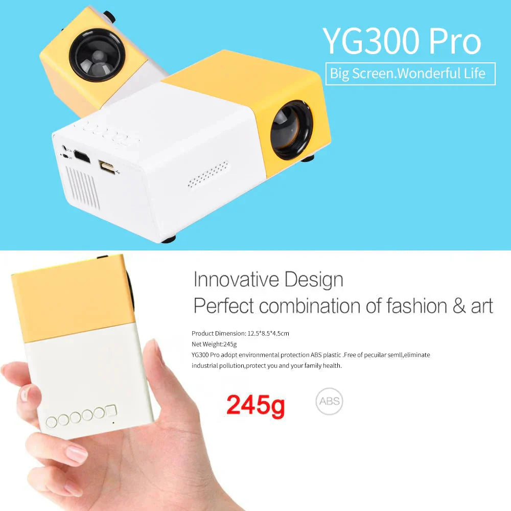 YG300 Pro portable mini projector – product view 2