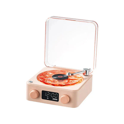 Retro white noise Bluetooth speaker in pink with RGB light