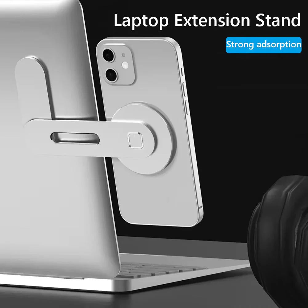 Magnetic metal phone stand for laptop and Tesla – product view 2