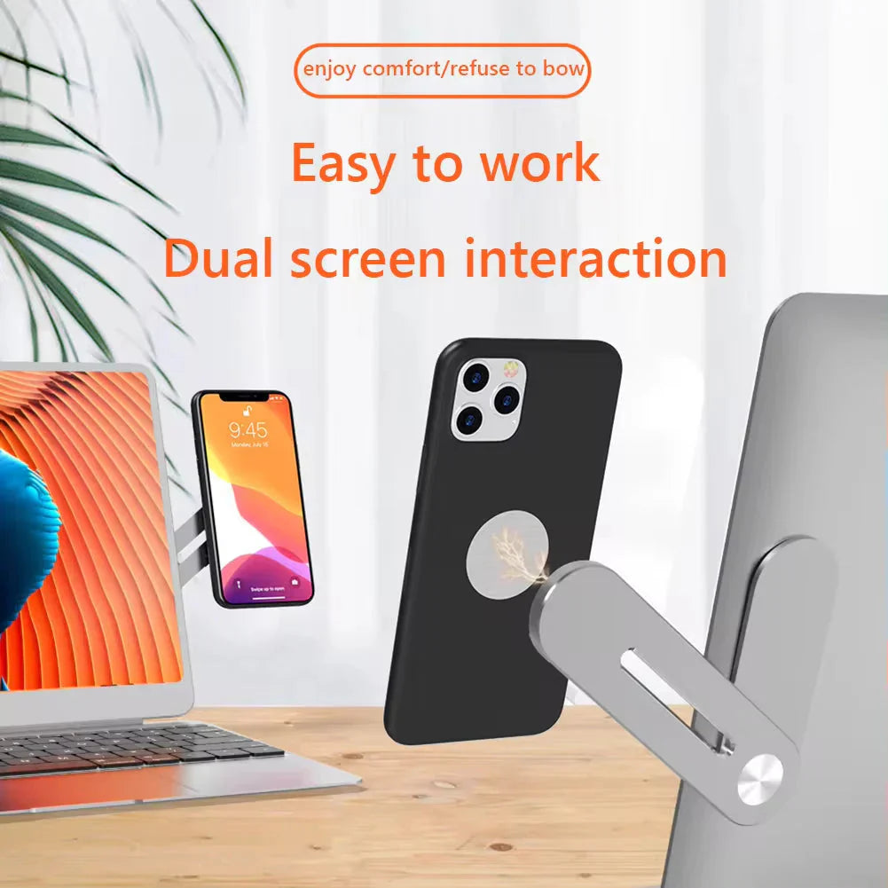 Magnetic metal phone stand for laptop and Tesla – product view 4
