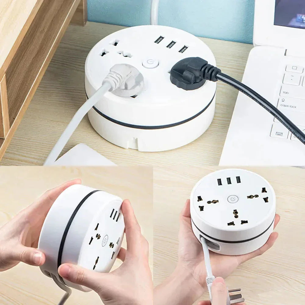 Smart power strip with USB ports, EU plug – product view 3