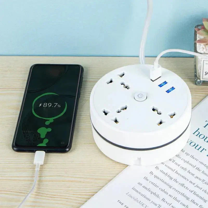 Smart power strip with USB ports, EU plug – product view 5