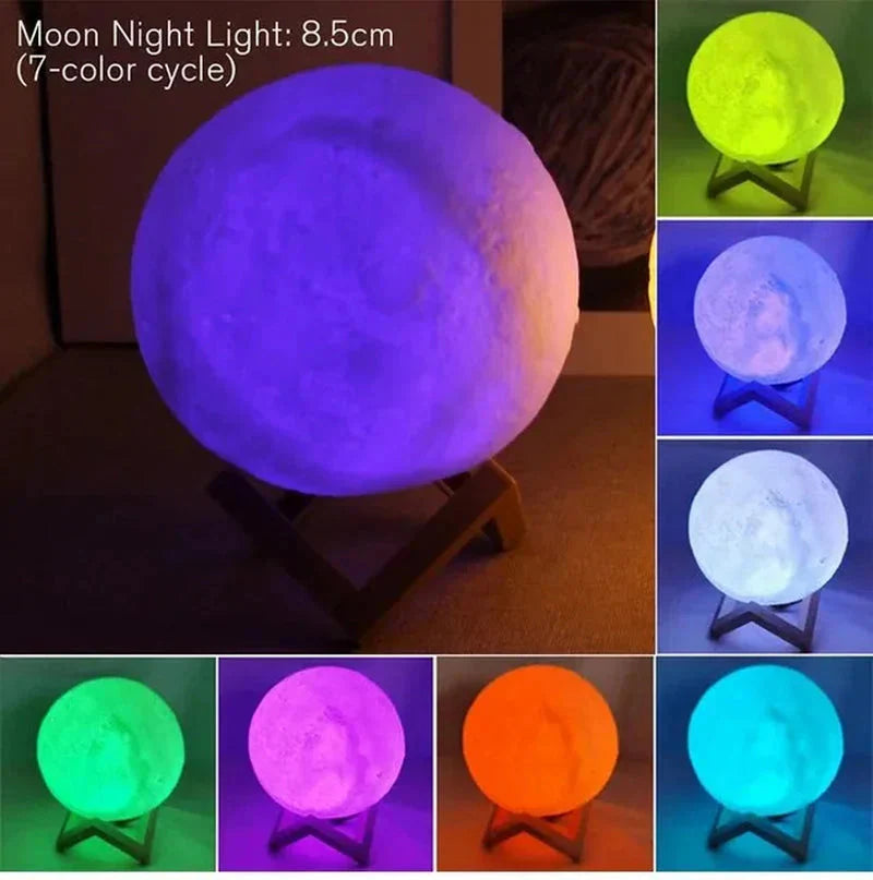 Starry moon lamp 8cm LED night light – product view 1